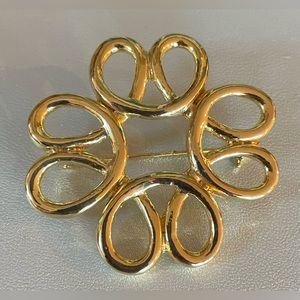 3 for $30 Vintage Gold Tone Eternity Design Brooch Pin 1970’s Signed SFJ
